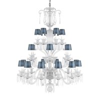 Lustre multi-bras en cristal de verre fait main avec abat-jour en tissu, design candélabre pour villa, hôtel, chambre, salon, éclairage décoratif de plafond