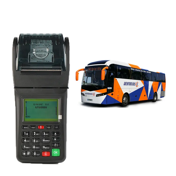 Kablosuz POS terminali ile Yazıcı için Otobüs/Taksi Bilet. Online veya Offline bilet baskı