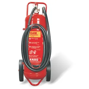 4B A Fire Rating 5 To 60 Degrees Celsius Industrial Burn Risk Cart 100kg Mobile Foam Fire Extinguisher On Trolley