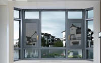 Fenêtre à battant moderne en aluminium avec verrouillage, insonorisée, certifiée Energy Star pour les maisons