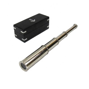 Telescopio astronómico de plata vintage de 15 pulgadas con caja de madera dura negra elegante, fabricantes y exportadores indios - Product Image 1