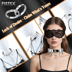 ปลอกคอ BDSM ยี่ห้อ FISTSX พร้อมกระดิ่ง ของเล่นทางเพศแบบเฟติช ปลอกคอโลหะที่เป็นมิตรกับผิวหนังและสายจูง อุปกรณ์พันธนาการสำหรับผู้หญิงและผู้ชาย - Product Image 3