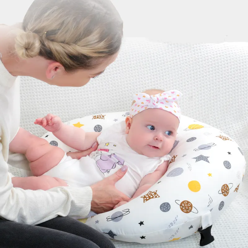 2024 High Quality Eco-Friendly Twin Breastfeeding Nursing Pillow Cover 100% Cotton Cute Pattern Everyday Use