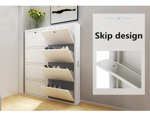 3 cassetto casa flip-down scarpe strette cremagliera armadietto scatola di immagazzinaggio del metallo acciaio inox moderno <span class=keywords><strong>scarpiera</strong></span> scarpa mobili cabine - Product Image 3