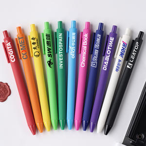 定制促销批发学校橡胶促销笔带塑料促销个性化中性笔定制标志 - Product Image 2