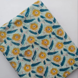 ผ้าทอฝ้ายอินเดียทำมือ 100% เป็นมิตรกับสิ่งแวดล้อม ระบายอากาศได้ดี น้ำหนักเบา ลายดอกไม้พิมพ์ลายด้วยมือ สไตล์โมเดิร์น สำหรับตกแต่งบ้านสาวๆ - Product Image 1