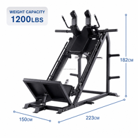 ZOSHINE Station d'entraînement inclinée à 45 degrés pour la musculation, presse à jambes et hack squat pour l'entraînement des quadriceps et des fessiers