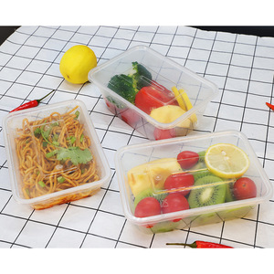Disposable Lunch <b>Box</b> Rectangular <b>White</b> Microwave Safe Food Grade PP <b>Plastic</b> Container For Meal <b>Storage</b> - Product Image 2