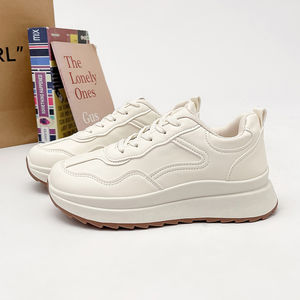 <span class=keywords><strong>Zapatillas</strong></span> Deportivas Blancas Retro para Mujer, Punta Puntiaguda, Plataforma de Suela Gruesa, Zapatos Casuales para Caminar - Product Image 3