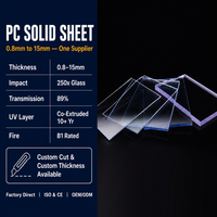 Plaque de polycarbonate solide transparente de 5-8 mm, résistante aux UV, pour la couverture des toits de poulaillers et des bâtiments agricoles