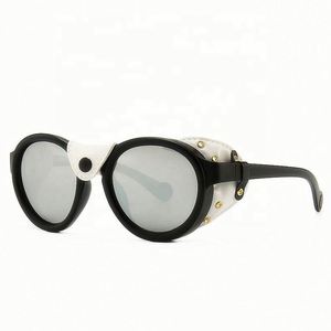 แว่นกันแดดวินเทจทรงกลมเล็ก UV400 สไตล์สตีมพังก์สำหรับผู้ชาย พร้อมโลโก้สั่งทำ ขายดี - Product Image 6