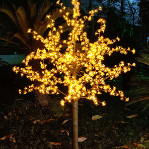 Lampe <span class=keywords><strong>LED</strong></span> de simulation d'arbre à fleurs de <span class=keywords><strong>cerisier</strong></span> et de pêcher, étanche, pour l'aménagement paysager extérieur, la cour et la pelouse, éclairage décoratif - Product Image 4