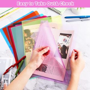 YS 45Pcs PP Presentation <strong>Folders</strong> 12.2x8.7&quot; Transparent L-Type Sleeves Project Pockets A4/Letter <strong>Size</strong> 10 Colors for School/Office - Product Image 5