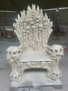 Trône de crâne hanté géant pour l'extérieur, grand fauteuil d'exposition d'<span class=keywords><strong>Halloween</strong></span>, <span class=keywords><strong>décoration</strong></span> sur le thème de l'horreur, attractions hantées - Product Image 3