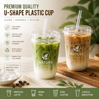 Gobelets en plastique jetables personnalisés de haute qualité avec logo, 12oz/14oz/16oz, gobelets transparents en PET avec couvercles pour thé au lait, café glacé à emporter