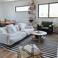 Ensemble de canapés de salon Zayshine en lin blanc crème, style italien moderne et luxueux, 3 places, modulaire, pour appartement ou villa, lavable, canapé design