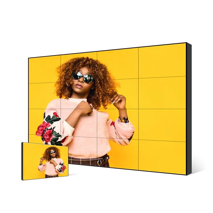 Indoor 55 inch lcd video wall with ultra narrow bezel VGA/HD/DVI 3 x 4