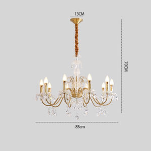 โคมระย้าคริสตัลทำจากทองเหลืองหรูหราสไตล์ฝรั่งเศสสำหรับร้านขายเสื้อผ้าในบ้านพักห้องนั่งเล่นรับประทานอาหาร - Product Image 6