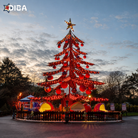 Manège en forme de sapin de Noël en acier, 32 places, pour parcs à thème de Noël, attractions familiales