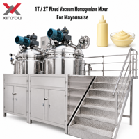 Mélangeur Homogénéisateur Sous Vide de Type Fixe 1T 2T, Agitateur Émulsifiant pour la Fabrication de Cosmétiques et de Mayonnaise XINYOU