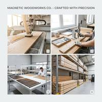 Support mural magnétique en bois massif naturel pour affiches, personnalisable 21-60 cm, cadre mural moderne et minimaliste DIY pour impressions sur toile et décoration