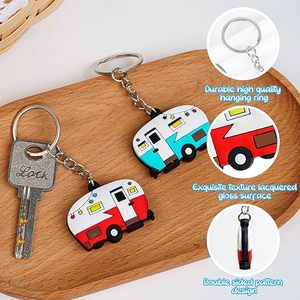 Juego <span class=keywords><strong>de</strong></span> Llaveros Personalizados Happy Camper para Parejas, Regalos <span class=keywords><strong>de</strong></span> Camping para Hombres y Mujeres, Accesorios para Remolques <span class=keywords><strong>de</strong></span> Viaje - Product Image 4