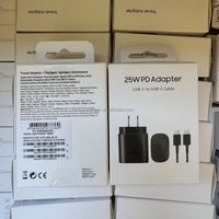 Cargador Rápido Tipo C USB de Pared con Kit de Cable 25W TA800 Enchufe EU UK US Cable USB C de 1m para Samsung S26 S25 S24 S23