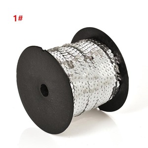 6mm 100y ropa artesanal PVC lentejuelas accesorios surtido colores disfraz vestido bolsa sombrero con cuentas encaje adornos redondo cordón plano lentejuelas - Product Image 2