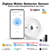 Détecteur de fuite d'eau EWeLink, capteur compatible Zigbee avec prise en charge 2MQTT et contrôle par application pour la détection des inondations