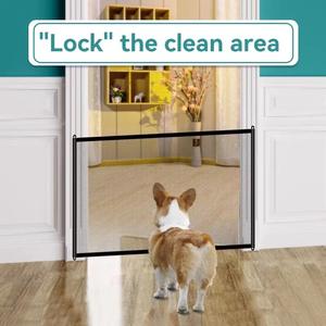 Barrière de sécurité pour animaux de compagnie, clôture pliable en maille respirante pour escaliers, barrière de sécurité pour enfants, articles pour animaux de compagnie - Product Image 4