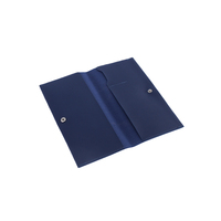 Porte-passeport personnalisé réutilisable en cuir PU avec bouton RFID, imperméable, portable, de luxe, pour cartes d'identité, cartes de visite, portefeuille de voyage