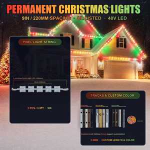 Luces de Navidad RGBW para Exteriores de 200 pies, 300 pies, 400 pies, con Controlador Inteligente por Aplicación, 48V, Fuente de Luz Puntual Permanente para Exteriores - Product Image 2