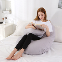 Oreiller de grossesse gris en forme de U et oreiller de maternité pour le dos, les hanches, les jambes et le ventre pour femmes enceintes