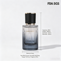 Envase de Perfume Personalizado de Fábrica, Botella de Vidrio Cilíndrica de 30 ml con Degradado Verde y Rayas, Tapa de Rosca, Impresión Serigrafiada, para Fragancias y Brumas