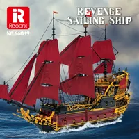 Reobrix 66049 2025 Nuevo Modelo MOC Revenge, Barco Pirata Creativo de Ladrillos, Juguetes de Ensamblaje para Niños, Regalo de Cumpleaños, Juego de Bloques de Construcción