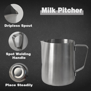 <span class=keywords><strong>Pichet</strong></span> à mousse de lait en acier inoxydable 12 OZ 20 OZ 600ML pour Barista, <span class=keywords><strong>Cappuccino</strong></span>, Latte Art - Product Image 2