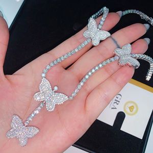 Collar de Cadena de Tenis con Diseño de Mariposa y Moissanita, Plata de Ley 925, Estilo Hip Hop, Regalo para Mamá - Product Image 3