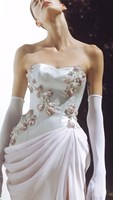 Robes de soirée sirène à fente haute drapée sans manches avec fleurs 3D rose douce arabe ASA-SS100 de Ruolai