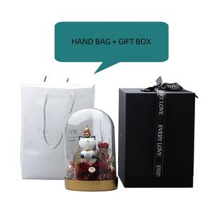 Fleurs romantiques sous dôme de verre, avec <span class=keywords><strong>Maneki</strong></span> <span class=keywords><strong>Neko</strong></span> et chat porte-bonheur, toutes les amour romantiques, en cadeau - Product Image 2