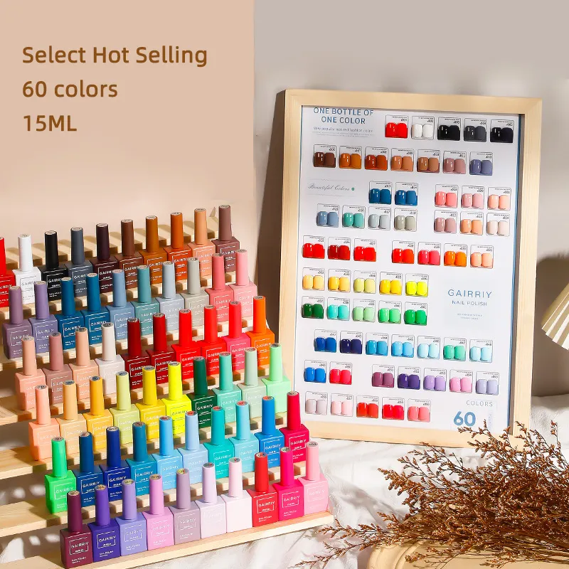 Best Selling Nail Supply Popular 60 Colors Soak Off 15ml Organic Nail Custom Your Logo UV LED Gel Polish Set for Wholesale