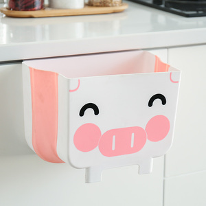 Small Plastic Bin Wall Mounted Kitchen Cabinet Door Hanging Trash Can