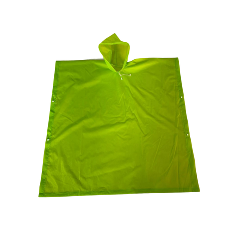 Green EVA Raincoat with Hood Waterproof  Support Reflective Custom Logo Fashionable Print Rain Poncho for Camping and Travel
