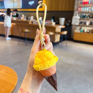 ホットアイテム クリスピーアイスコーンモデルキーホルダー、子供用ミニフードおもちゃバッグペンダントキーチェーン、小さなギフト - Product Image 2