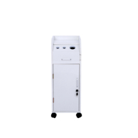 Chariot de machine de beauté du visage chariot de Salon de coiffure boîte en bois en acier blanc emballage inoxydable roues de meubles chariot de Salon
