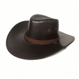 Chapeaux de cowboy américains lisses en similicuir avec bandeau anti-transpiration pour l'extérieur, les voyages et les fêtes, toutes saisons, unisexe Z-19122715 5-8 jours - Product Image 3