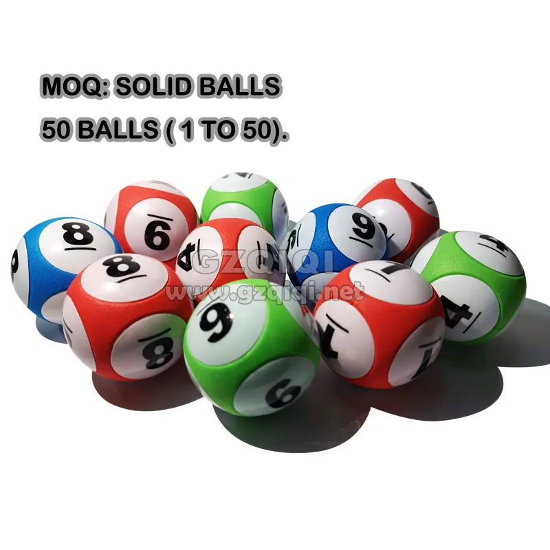 Lottery balls for lottery games and lotto balls