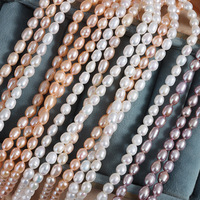Perles d'eau douce naturelles multicolores en forme de riz, sans noyau, 5-6 mm, pour la fabrication de bijoux