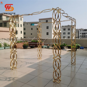 SMOOTH High Quality Shiny Gold Wedding Stainless Steel Metal Gold Chuppah Mandap Backdrop for Wedding Events Decor - Product Image 2