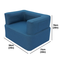 Canapé gonflable de luxe pour le glamping, avec accoudoirs et poches latérales, mobilier de camping portable, pliable, pour salon et chambre
