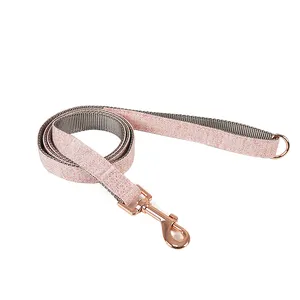 Luxury Custom Factory Wholesale 2023 Popular Nylon Rose Gold Twill Fabric Pet Dog Collars